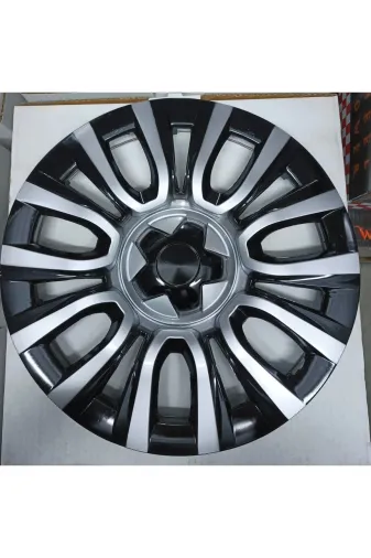 Universal 39372938922 15"inç Fiat Egea Uyumlu Çift Renk Jant Kapağı 4'lü Takım Amblem Hediyeli