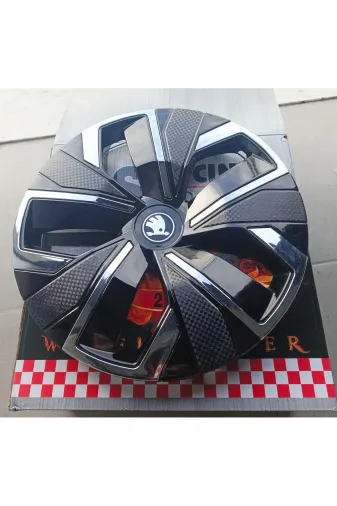 Universal K836283pt Skoda Octavia/fabia/superb Uyumlu 15 Inç Krom Çıtalı Jant Kapağı 4'lü Takım Amblem Hediyeli