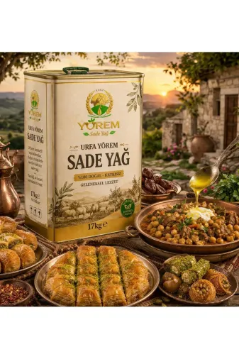 URFA YÖREM 4598 Urfayörem Geleneksel İnek Sadeyağ,sade Yağ,tereyağı,tere Yağı,ghee Baklavalık Künefelik Yağ 17 Kg