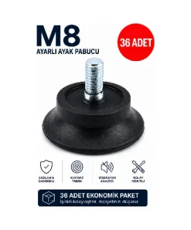 Usta Mekan Bingo Ayak Vidalı Sehpa, Masa Ayak Metrik 8 36 Adet Gri