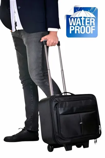 UTL1025 Çekçekli Lüx Büyük Boy Kasalı Siyah Pilot, Evrak, Laptop, Notebook Çantası