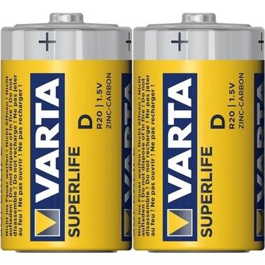 Varta Superlife R20 D Büyük Boy Pil - 2 Li Paket Halinde