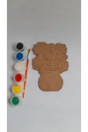 Vazolu Çiçek Çocuk Anneler Günü Ahşap Boyama Aktivite Etkinlik Sanat Hobi Seti