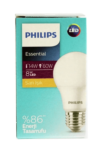 vDJqr7wEF0 Philips Essential Led Tasarruflu Ampul 8W (60W) Beyaz Işık E27 Normal Duy 3 Adet