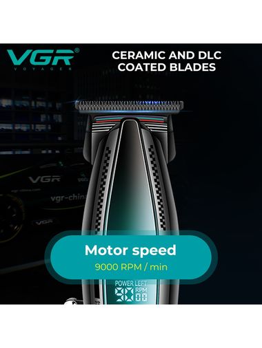 VGR V-992 Yüksek Hızlı 9000Rpm Motor Dlc Bıçak Berber Profesyonel Saç Düzeltici
