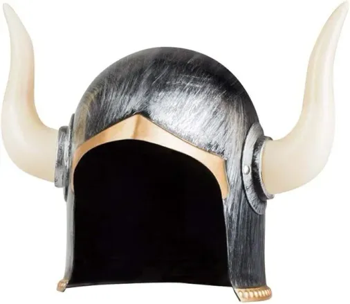 Viking Tarzı Mega Boynuzlu Ivar Kaskı Eskitilmiş Gümüş Renk