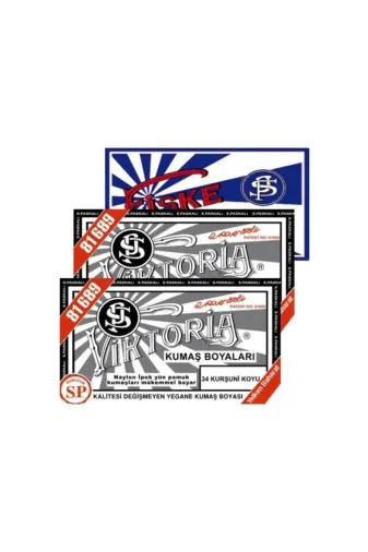 Viktoria 2535550000296 Kumaş Boyası Koyu Kurşuni 2Pk+Fiske Sabitleme 1Pk