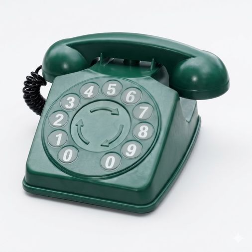 Vintage Home Retro Çevirmeli Klasik Antika Görünümlü Numaratik Telefon Dekor Yeşil