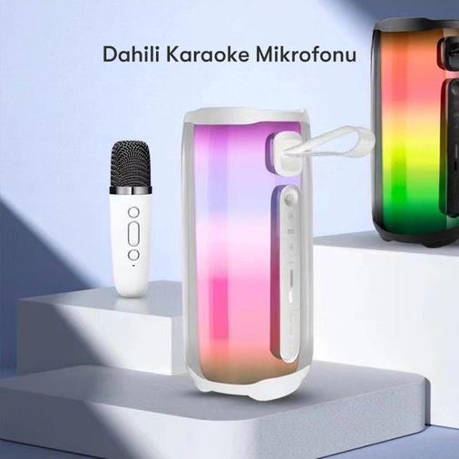 VINTESSY 115360961 Pluse 5 Mikrofonlu Rgb Kablosuz Hoparlör - Beyaz Diğer