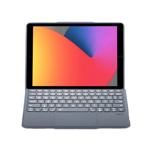 VINTESSY İTRARK44983MUK T5506D Apple Uyumlu İpad 10.2 9.nesil Kılıf Palermo Ledli Klavyeli Standlı Tablet Kılıfı - Siyah Arka Kapak Diğer