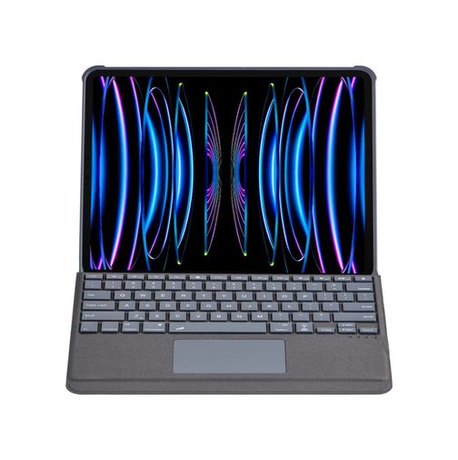 VINTESSY İTRARK44987MUK T5509D Apple Uyumlu İpad Pro 12.9 2022 Kılıf Palermo Ledli Klavyeli Standlı Tablet Kılıfı - Siyah Arka Kapak Diğer