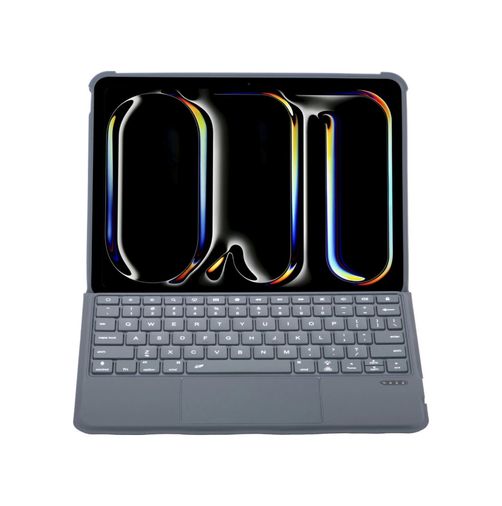 VINTESSY İTRARK45718MUK T5510D Apple Uyumlu İpad Pro 13 2024 Kılıf Palermo Ledli Klavyeli Standlı Tablet Kılıfı - Siyah Arka Kapak Diğer