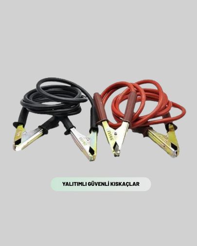 VINTESSY TKNUCZZZ1200TAKVİYEKABLO-2MKR 1200 Amper Jumper Kablo 2 Metre Bakır Uçlu Araç Takviye Seti Akıllı Saat