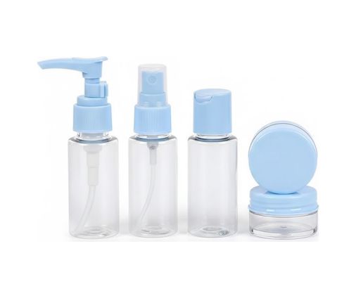 VINTESSY TKNUCZZZ5LİSEYAHATŞİŞESİMAVİMKR 5 Li Seyahat Dolum Şişe Seti 30 Ml Şeffaf Taşıma Çantalı Çok Renkli