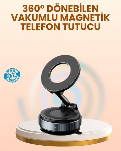 VINTESSY TKNUCZZZK007VAKUMLUTELEFONTUTUCU-3MKR Vakumlu Manyetik Araç Telefon Tutucu Güçlü Tutuş Akıllı Saat