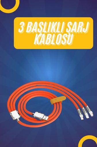 VINTESSY TKNUCZZZS219ŞARJKABLOSUUUUUU1MKR 120W Silikon Metal Uçlu Led Işıklı 3 In1 Şarj Kablosu 1.2M Standart