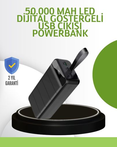 VINTESSY TKNXUCZ50000MAHPOWERBANK-2MKR Ultra Güçlü 50.000 Mah Powerbank Led Ekranlı, Çoklu Bağlantı Seçenekli, Akıllı Koruma Sistemli Şarj Ünit Diğer