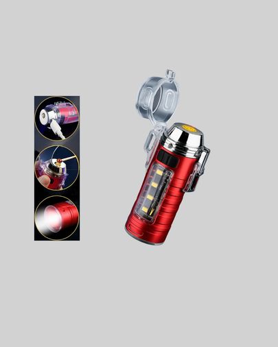 VINTESSY TKNXUCZZZHS232MKR Usb Şarjlı Rüzgar Geçirmez Elektrikli Çakmak El Fenerli Ahşap