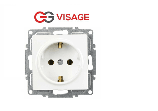 Visage Beyaz Topraklı Priz Çerçevesiz - Priz ve Anahtar İçin Uyumlu Çerçeve