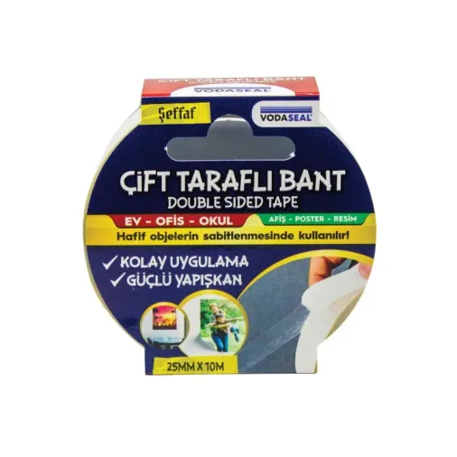 Vodabond 72014508 Vodaseal Çift Taraflı Filmik Bant 25 Mm 10 Metre