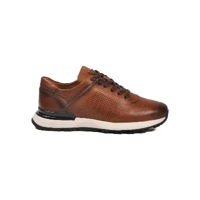 Voyager Taba Bağcıklı Hakiki Deri Erkek Sneaker