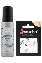 Vücut Losyonu Gümüş Simli 125 ml & Geçici Dövme Hediyeli