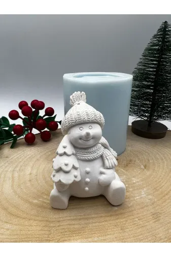 WAMMOLDS ağaçlıkardanadamsk Ağaçlı Kardan Adam Silikon Kalıp