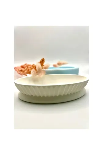 WAMMOLDS çizgiliovalkasesk Çizgili Oval Kase Silikon Kalıp