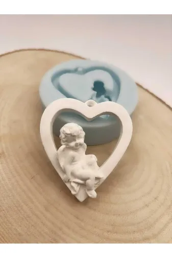 WAMMOLDS kalpteyanoturanmsk Kalpte Yan Oturan Melek Silikon Kalıp