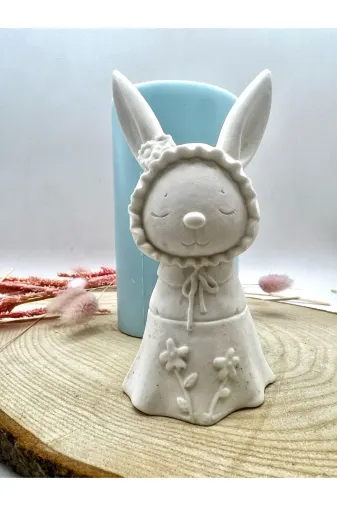 WAMMOLDS önlüklüşirinkızsk Önlüklü Şirin Kız Tavşan Silikon Kalıp