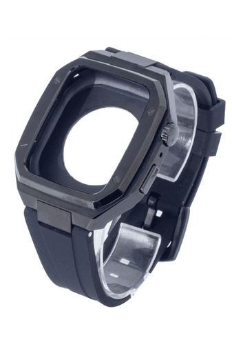 Watch 44mm KR402 Metal Kasa Silikon Kordon - Siyah