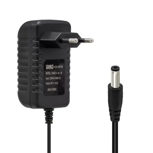Weko 24 Volt 1 Amper 24 Watt Plastik Kasa Priz Tipi Adaptör (5.5x2.5 Uçlu)