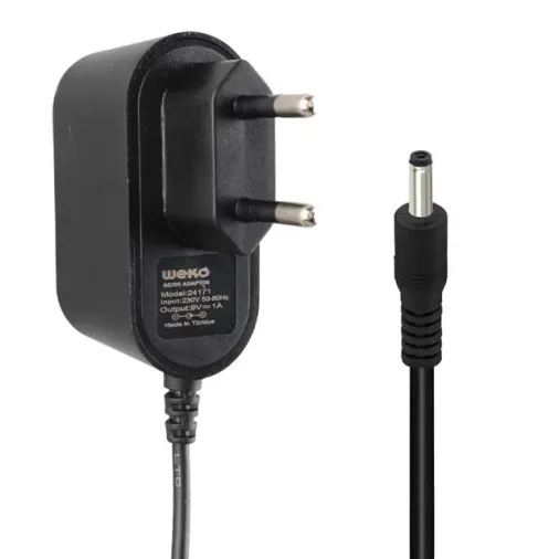 Weko 9 Volt - 1 Amper 3.5*1.35 Uçlu Yerli Üretim Priz Tipi Adaptör