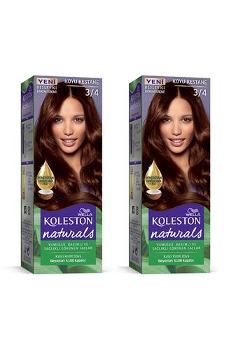 wella koleston RT-RYL-3KLN207-34 Naturals Saç Boyası Koyu Kestane 3/4 2X Paket