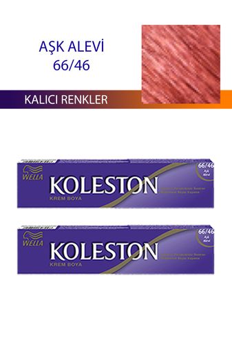 wella koleston RT-RYL-4KLT405-6646 2 Adet Single Tüp Boya Saç Boyası Aşk Alevı 66/46