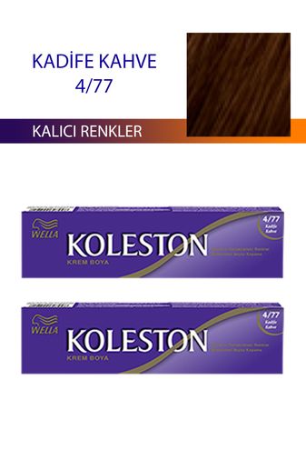 wella koleston RT-RYL-4KLT408-477 2 Adet Single Tüp Boya Saç Boyası Kadife Kahve 4/77
