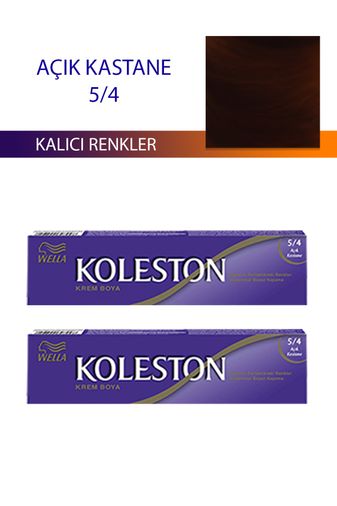 wella koleston RT-RYL-4KLT409-54 2 Adet Single Tüp Boya Saç Boyası Açık Kestane 5/4