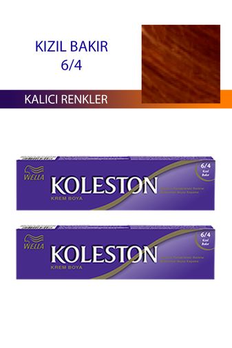 wella koleston RT-RYL-4KLT411-64 2 Adet Single Tüp Boya Saç Boyası Kızıl Bakır 6/4
