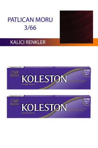 wella koleston RT-RYL-4KLT416-366 2 Adet Single Tüp Boya Saç Boyası Patlıcan Moru 3/66