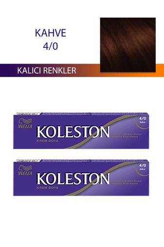 wella koleston RT-RYL-4KLT417-40 2 Adet Single Tüp Boya Saç Boyası Kahve 4/0