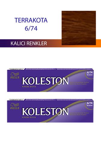 wella koleston RT-RYL-4KLT419-674 2 Adet Single Tüp Boya Saç Boyası Terrakota 6/74