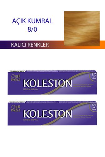 wella koleston RT-RYL-4KLT420-80 2 Adet Single Tüp Boya Saç Boyası Açık Kumral 8/0