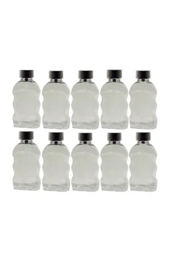 wellLine 86974317132879 10 Adet 50Ml Çok Amaçlı Pet Şişe Sızdırmaz Siyah Kapak Kolonya Ve Koku Şişesi 10X50Ml