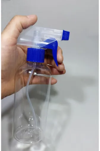 wellLine 869743177595 50 Adet Boş Fısfıs Sprey Şişe 400 Ml Şeffaf Mavi Spreyli Deterjan Ve Parfüm Şişesi