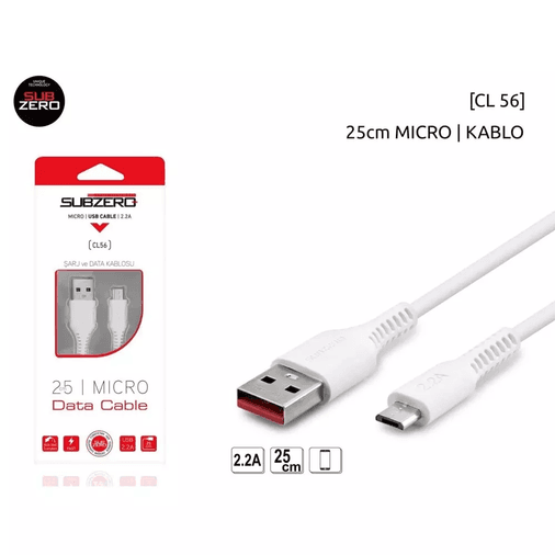 wFuJiGWOZN Subzero Cl56 Micro 2.2A 0.25Cm Şarj Data Kablosu
