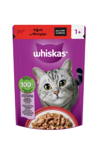 Whiskas 105B847380180974214 Adult Beef Sos İçinde Sığırlı Yetişkin Kedi Yaş Maması 85 Gr