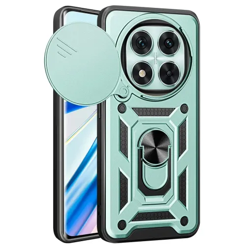 Xiao Red Note 14 Pro 4g Kılıf Pars Lens Yüzüklü Silikon - Yeşil