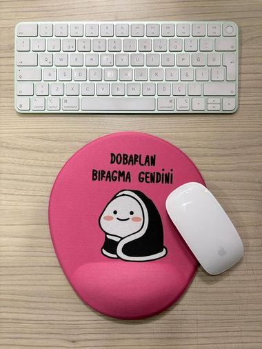 Xmlbayiciniz 57855210123283480184975 Dobarlan Bıragma Gendini Baskılı Bilek Destekli Oval Mouse Pad Pembe