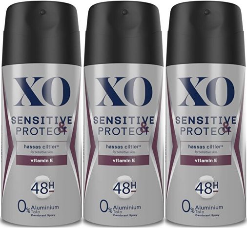 XO Deodorant 150ML Men-Erkek Sensitive & Protect (3 Lü Set)