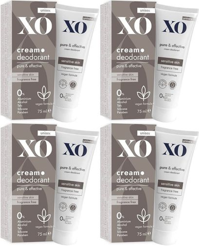 XO Krem Deodorant 75ML Unisex Pure & Effective Kokusuz (4 Lü Set)